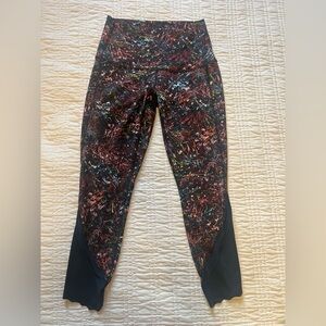 lululemon athletica Navy Floral High Waisted Leggings
